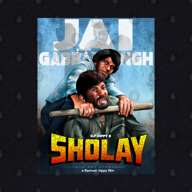 Sholay Artwork, by SAN ART STUDIO 